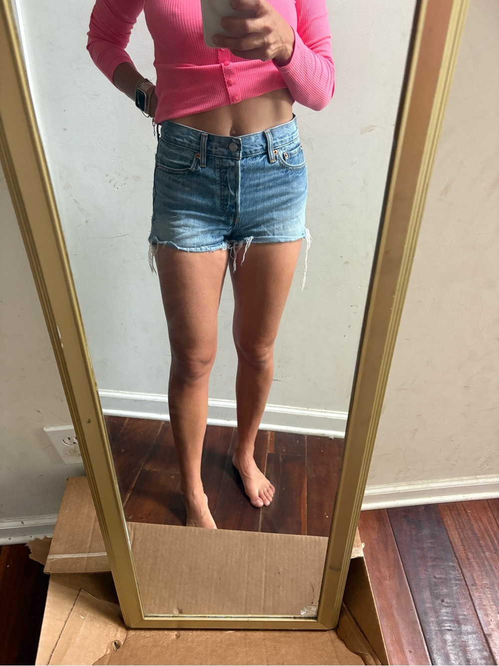Levi's Light Blue High-Rise Denim Cutoff Shorts